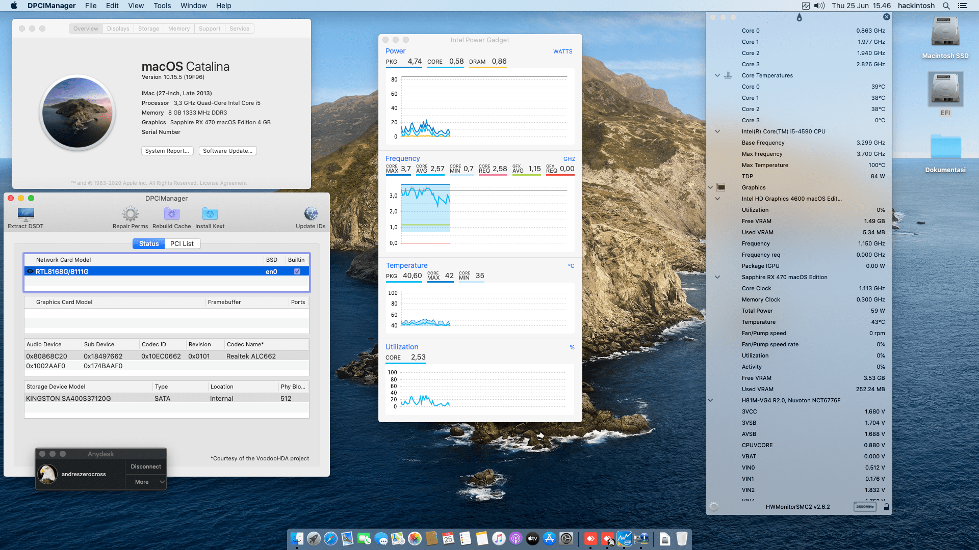 Success Hackintosh macOS Catalina 10.15.5 Build 19F96 in Asrock H81M-VG4 R2.0 + Intel Core i5 4590 + Sapphire RX 470